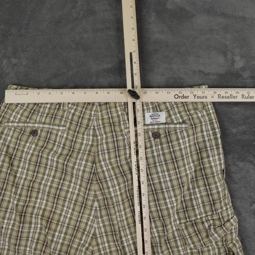 VTG Nautica Clipper Cargo Shorts Men 35 Plaid Relaxed Fit Cotton NS-83 Hong Kong
